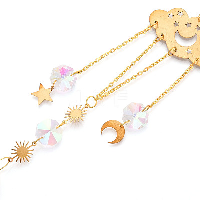 Faceted Glass Sun Catcher Pendant Decorations LS-AJEW-A037-12G-1