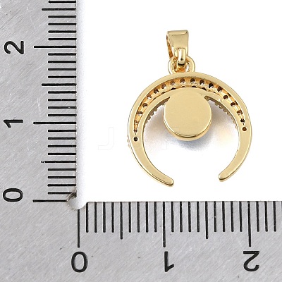 Brass Micro Pave Clear Cubic Zirconia Pendants KK-C263-22F-G-1