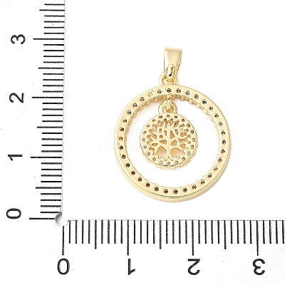 Brass Micro Pave Cubic Zirconia Pendants KK-D357-02B-G-1
