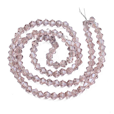 Electroplate Transparent Glass Beads Strands EGLA-Q026-016F-1