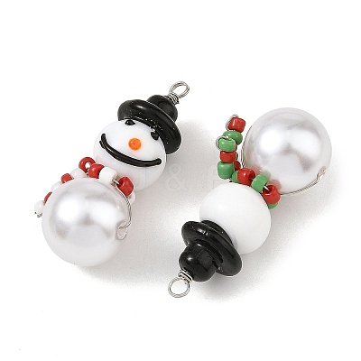 Christmas Handmade Lampwork Pendants PALLOY-JF06024-1