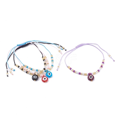 Adjustable Nylon Thread Braided Bead Bracelets BJEW-JB06009-1