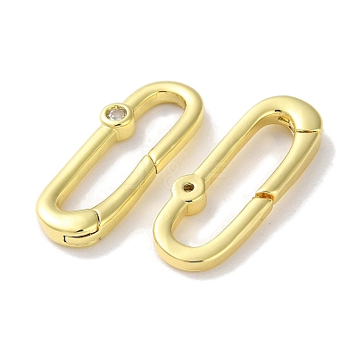 Rack Plated Brass Micro Pave Cubic Zirconia Clasps KK-Z039-07B-1
