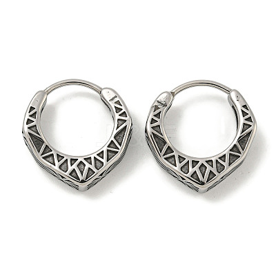 316 Surgical Stainless Steel Hoop Earrings for Women and Men EJEW-D096-20B-AS-1