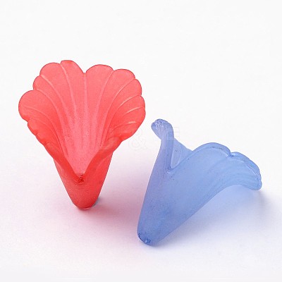 Mixed Transparent Acrylic Flower Beads X-PL551M-1