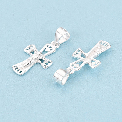 925 Sterling Silver Jesus Cross Pendants STER-N016-121S-1