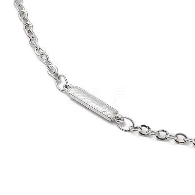 Non-Tarnish 304 Stainless Steel Rectangle Link Chain Necklace NJEW-K249-04P-1