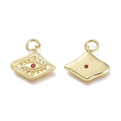 Brass Micro Pave Cubic Zirconia Pendants KK-P188-C08-G-1