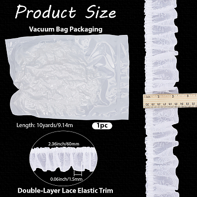 10 Yards Polyester Lace Ribbon OCOR-GF0006-25B-1