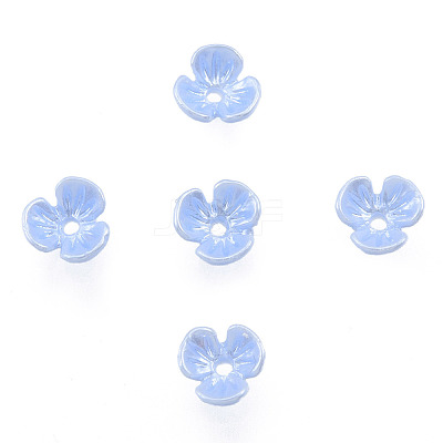 Resin Imitation Pearl Bead Caps X-RESI-N036-01A-01-1