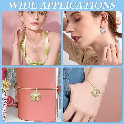 20Pcs 2 Colors Flower Alloy Rhinestone Pendants FIND-YW0011-39-1