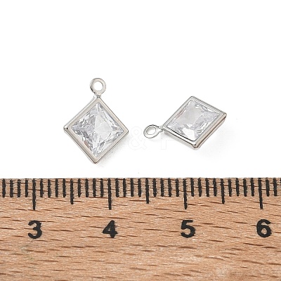 Brass Pave Clear Cubic Zirconia Charms CU-CBAD360-04P-01-1