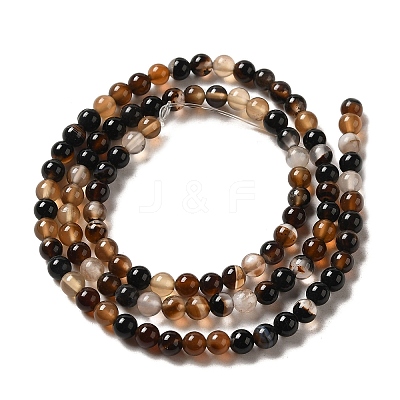 Dyed & Heated Black Agate Round Bead Strands G-P070-22-4mm-1