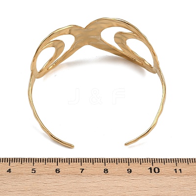 Hollow 304 Stainless Steel Cuff Bangles for Women LS-BJEW-L709-01G-1