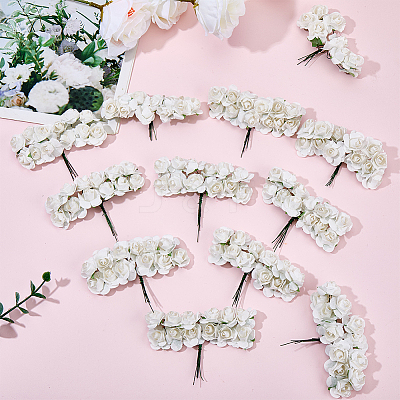 144Pcs Paper Artificial Rose Flower DIY-SP0005-95A-1