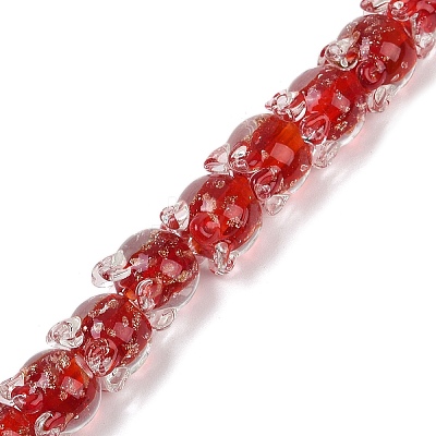 Gold Sand Lampwork Beads Strands LAMP-P069-02A-05-1