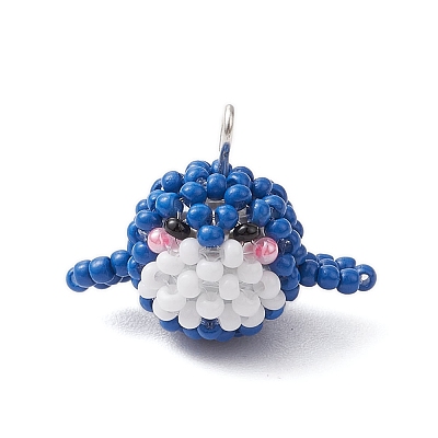 Seed Beads Beaded Charms PALLOY-MZ00315-1