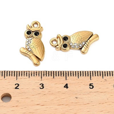 304 Stainless Steel Rhinestone Pendant STAS-U047-01G-02-1