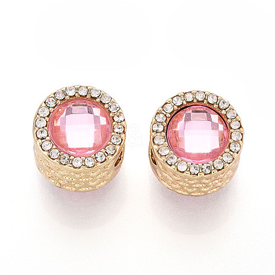 Rack Plating Alloy Rhinestone European Beads FIND-N011-04KCG-1