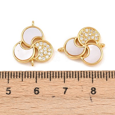 Natural White Shell Flower Links Connector Charms KK-Z140-09G-1
