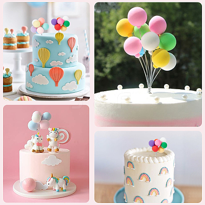 6Pcs 2 Colors Foam Cake Insert Card Decoration AJEW-SC0002-74-1