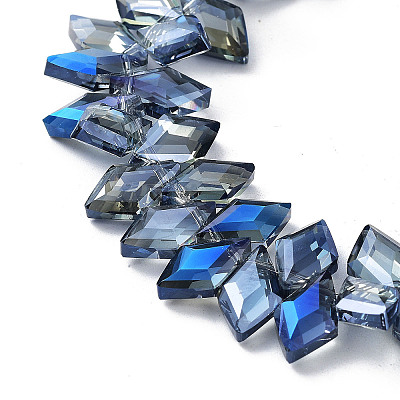 Electroplate Rhombus Glass Beads Strands EGLA-A036-12A-FR03-1