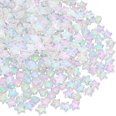 800Pcs 2 Styles Eco-Friendly Transparent Acrylic Beads TACR-SP0001-01B-1