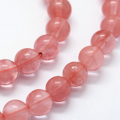 Cherry Quartz Glass Beads Strands G-I199-28-6mm-1