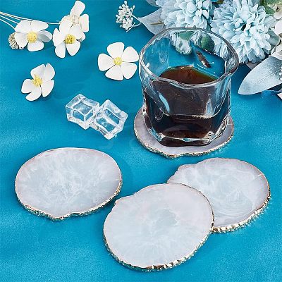 Resin Imitation Agate Coasters for Drinks MRMJ-CA0001-33-1