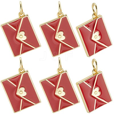 10Pcs Rack Plating Brass Enamel Pendants KK-BBC0020-60G-02-1