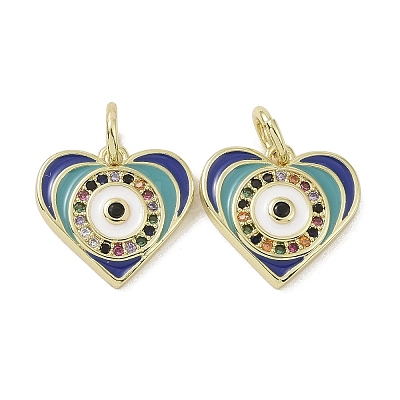 Real 18K Gold Plated Brass Micro Pave Cubic Zirconia Pendants KK-L209-072G-08-1