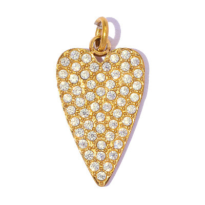304 Stainless Steel with Rhinestone Pendants RB-A26-06-02-34G-01-1
