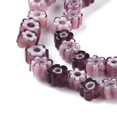 Handmade Millefiori Glass Bead Strands X-LAMP-J035-4mm-10-1