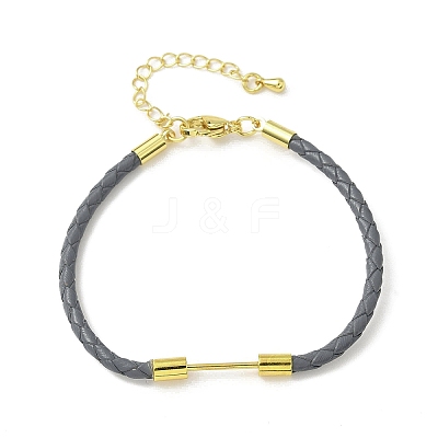 3MM Braided Round Imitation Leather Cord Bracelet Making MAK-S075-01G-1