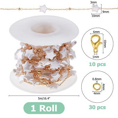 DIY Brass ABS Imitation Pearl Bead Handmade Chains Necklaces Making Kits DIY-HS0001-65C-1