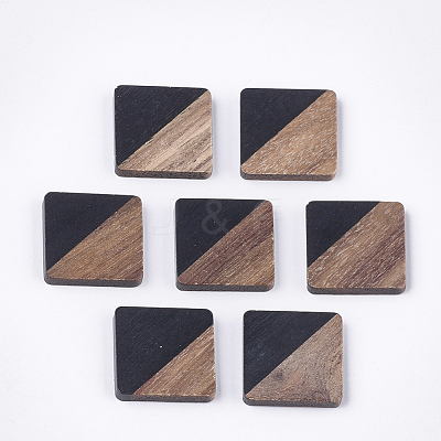 Resin & Walnut Wood Cabochons X-RESI-S358-A-90D-1