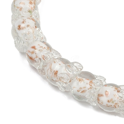 Gold Sand Lampwork Beads Strands LAMP-P069-02A-02-1
