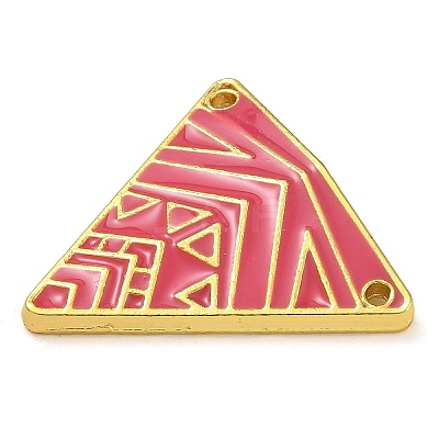 Rack Plating Brass Enamel Triangle Connector Charms KK-G515-09G-1