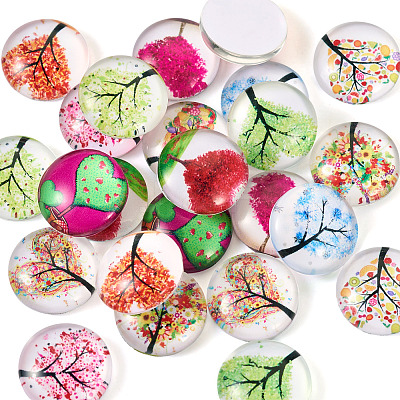 24Pcs 12 Style Glass Cabochon GLAA-TA0001-71-1