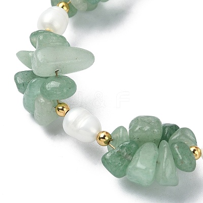 4Pcs 4 Style Natural Mixed Gemstone Chips & Pearl Beaded Bracelets Set BJEW-TA00349-1