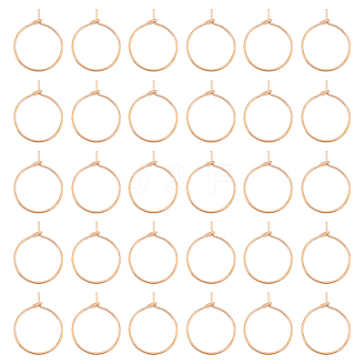 40Pcs 316L Surgical Stainless Steel Hoop Earring Findings STAS-UN0053-41RG-1