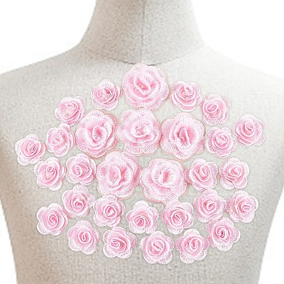 3D Rose Flower Polyester Computerized Embroidered Ornament Accessories DIY-NB0008-21A-1
