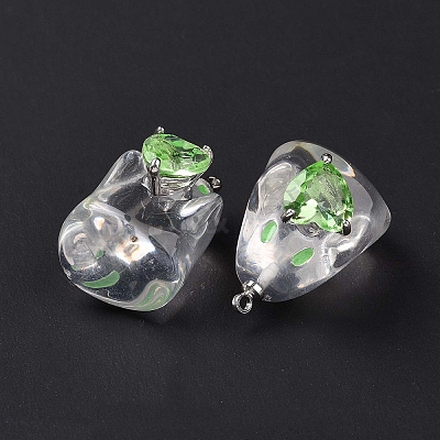 Halloween Transparent Acrylic Enamel Pendants OACR-A018-01-1