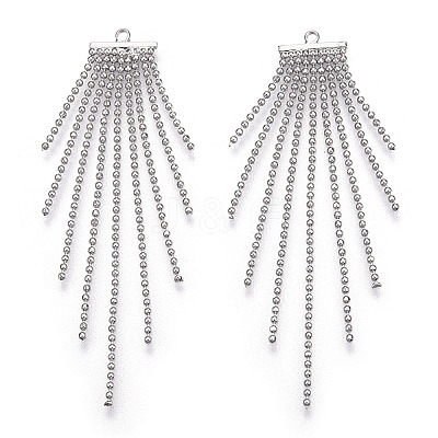 Brass Tassel Big Pendants KK-T038-132P-1