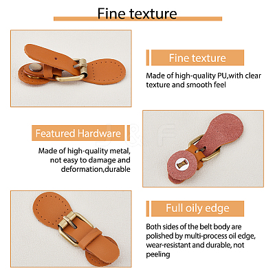 6Pcs 6 Colors Cowhide Bag Sew on Snap Closure FIND-FI0001-19-1