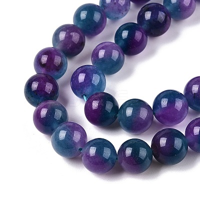 Dyed Natural White Jade Beads Strands G-T138-10mm-210-20-1