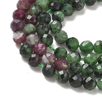 Gradient Natural Ruby in Zoisite Beads Strands GG-CBA2E9C-A03-4mm-1