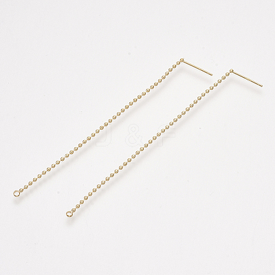 Brass Stud Earring Findings X-KK-T035-126G-1