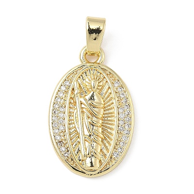 Brass Micro Pave Cubic Zirconia Pendants ZIRC-I356-02G-02-1