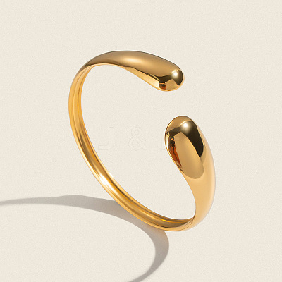 304 Stainless Steel Adjustable Open Cuff Bangles for Women AP4404-1-1